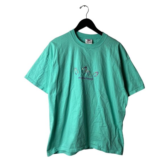 Myrtle Beach T Shirt Vintage Green Extra Large XL Embroidered Tee - Picture 2 of 12